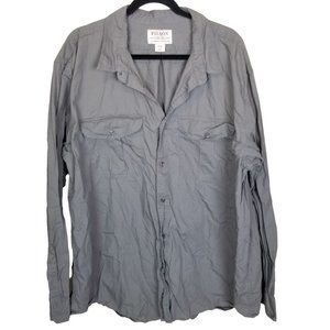 C. C. Filson Mens 3xl Gray Long Sleeves Button Fro - image 1